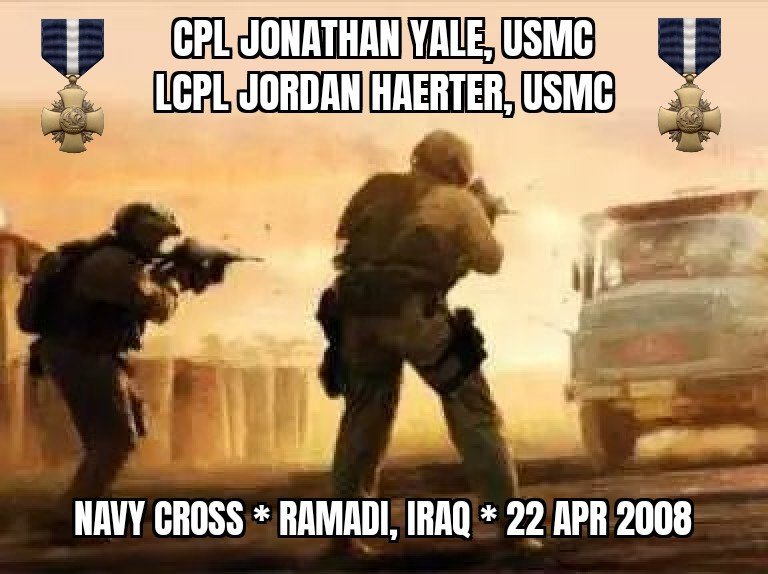 FJHalle's tweet image. Actual photo of Cpl Jonathan Yale & LCpl Jordan Haerter's Navy Cross action 17 years ago. Courageous Marines!
