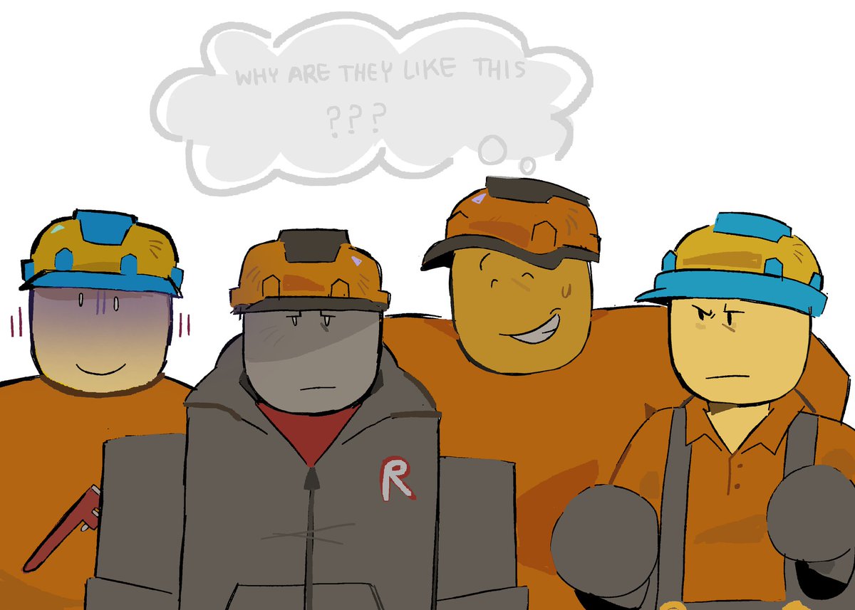 The1Infiltrator's tweet photo. These are my comfort characters! Say hi to
Builderman(?), Builderman, Builderman and Builderman! https://t.co/GE7TIRynMI