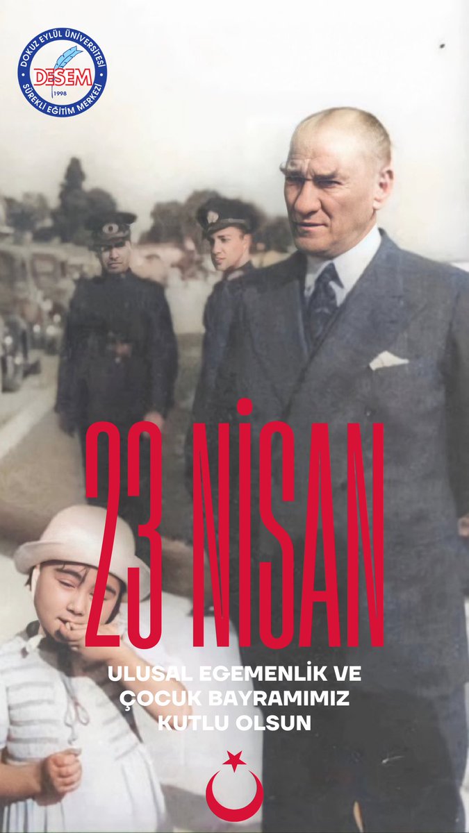 DeuDesem's tweet photo. “Küçük hanımlar, küçük beyler…
Memleketi asıl ışığa boğacak olan sizsiniz.”
— Gazi Mustafa Kemal Atatürk
23 Nisan Ulusal Egemenlik ve Çocuk Bayramı’mız kutlu olsun.
🇹🇷 #23Nisan #DESEM https://t.co/0FHdDl1xIZ