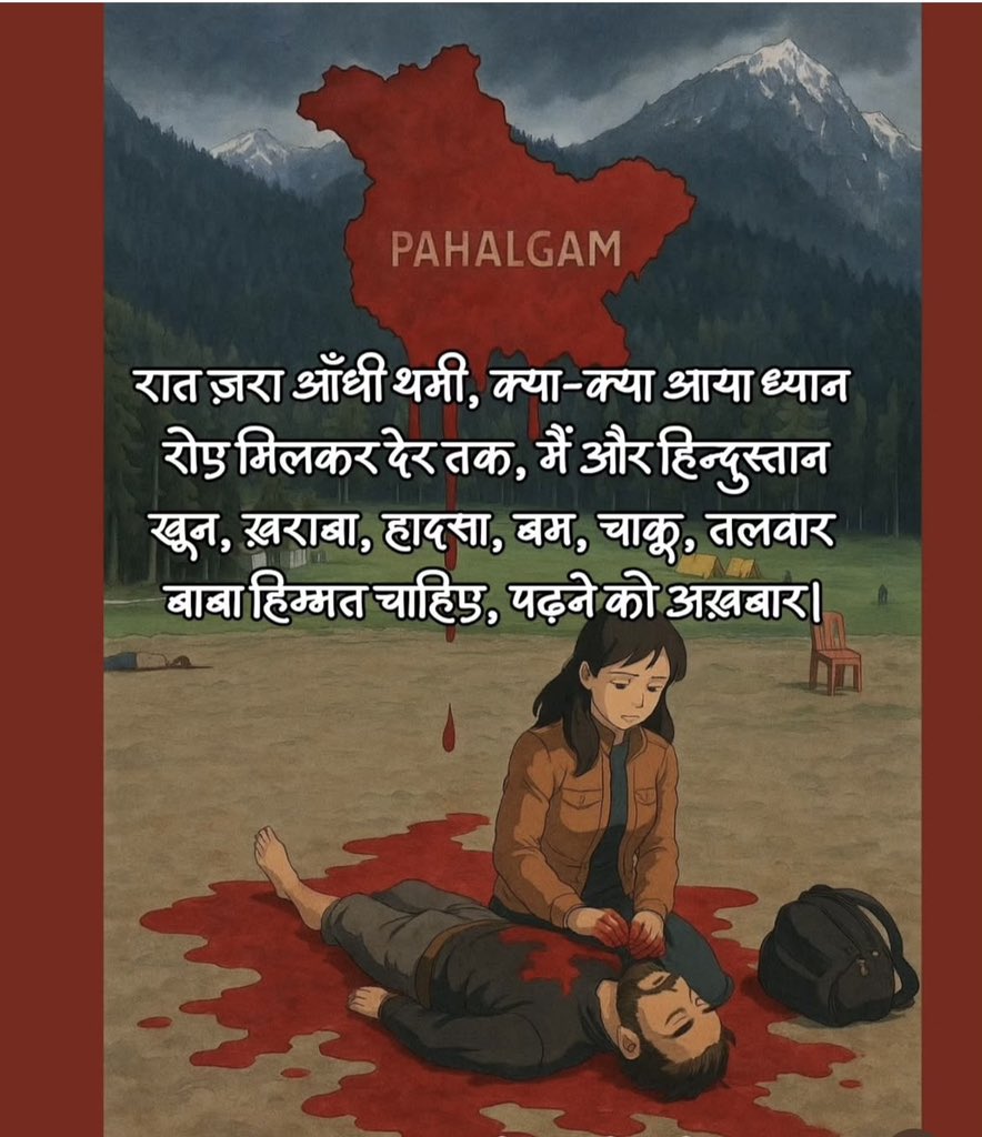 याचना नहीं अब रण होगा
जीवन जय या मरण होगा..

#Jammukashmir #TerroristAttack 
#PahalgamTerrroristAttack  #pahalgamattack 
#Kashmir #PahalgamMassacre 💔