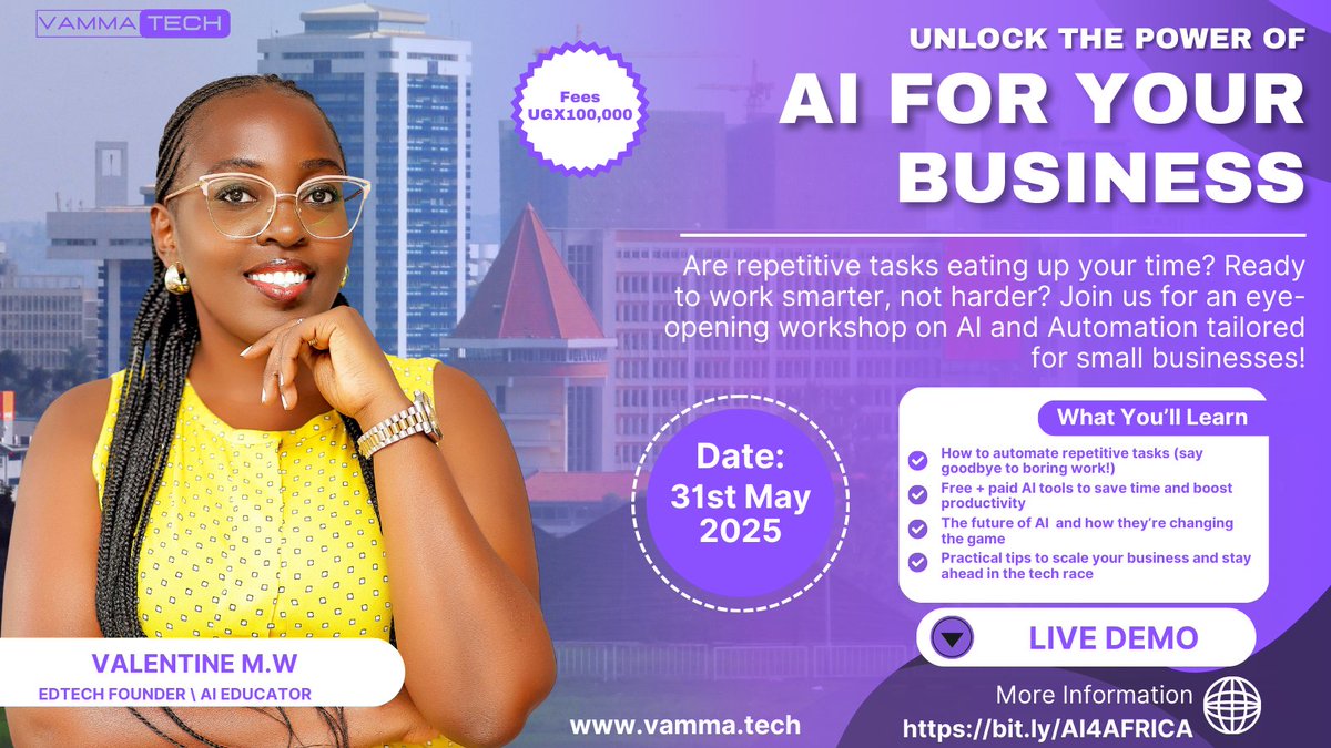 Repetitive tasks shouldn’t be draining your energy.

On 31st May, I’m hosting a LIVE workshop to show you how to leverage AI to simplify your business operations.

What you'll learn:

How to automate repetitive tasks

AI tools that boost productivity

Practical ways to scale your