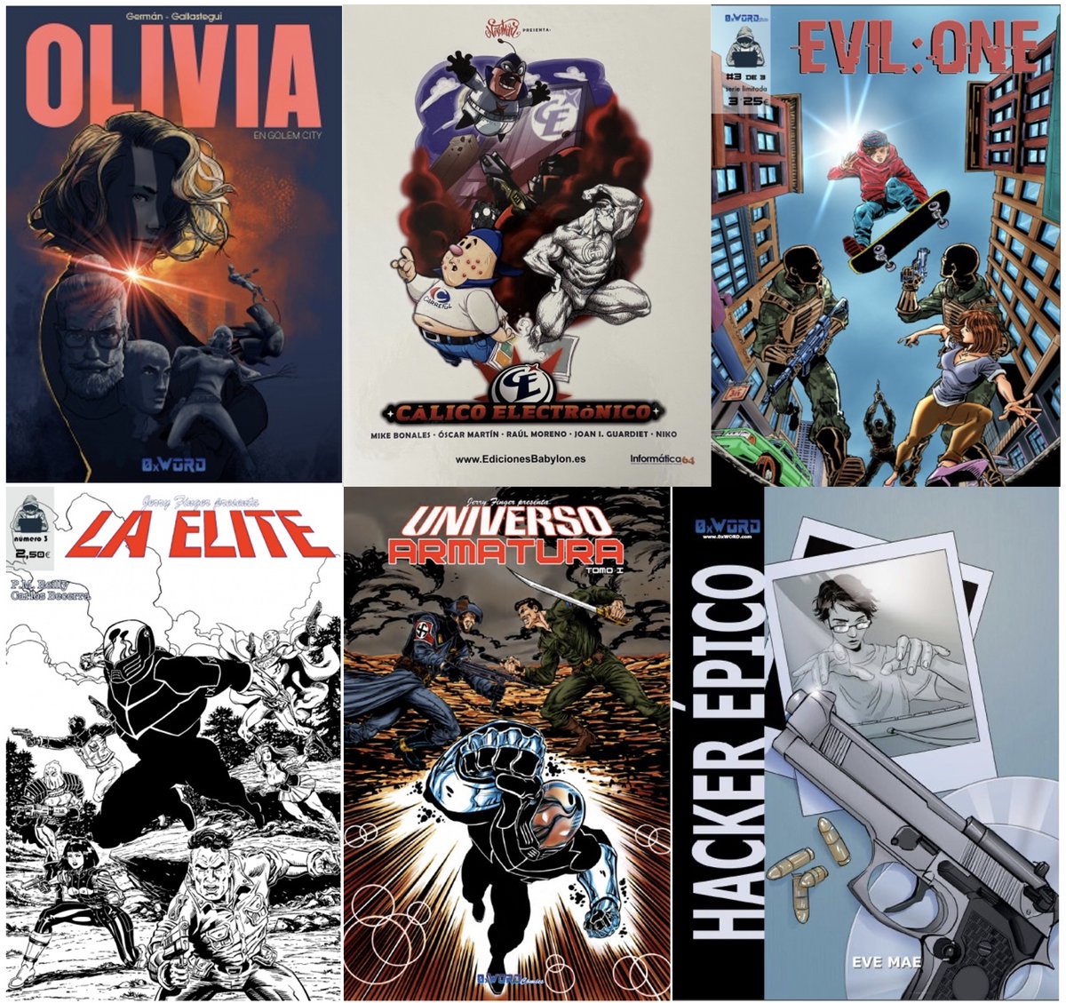 En 0xWord también tienes descuento del 10% durante esta semana para nuestros cómics. Cupón 10% descuento DIALIBRO2025 0xword.com/es/12_0xwordco… por el #Diadellibro2025 Olivia en Golem City, #CálicoElectrónico , Evil:ONE, La Éltie, Universo Armatura y Hacker Épico #Hackers #Cómics