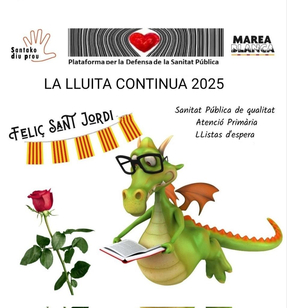 SantakoDiuProu's tweet photo. Seguimos en la lucha por derrotar al dragón que quiere acabar con nuestra apreciada #SanidadPública . Feliz día de Sant Jordi!!!
#SantJordi2025 https://t.co/VaOYA6PXyJ