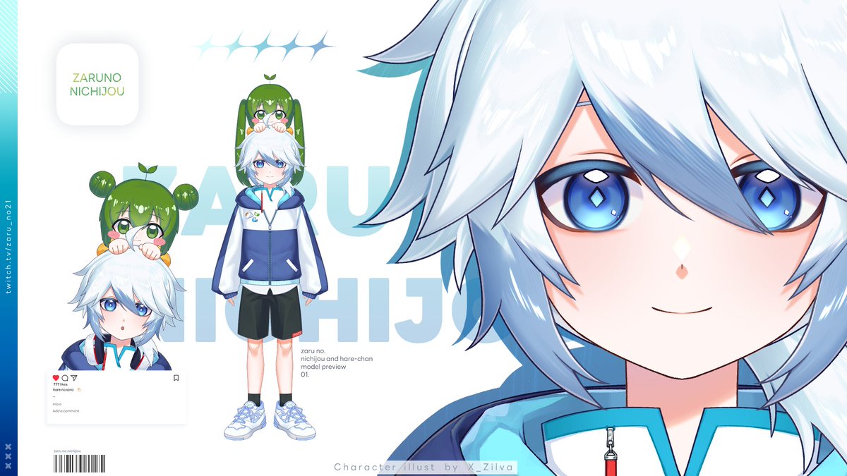 " Zaru no. " New Vtuber model preview. 🌱⛅
illust by <a href="/X_zilva/">X ZiLVA ✨</a> ✨

🤍see you