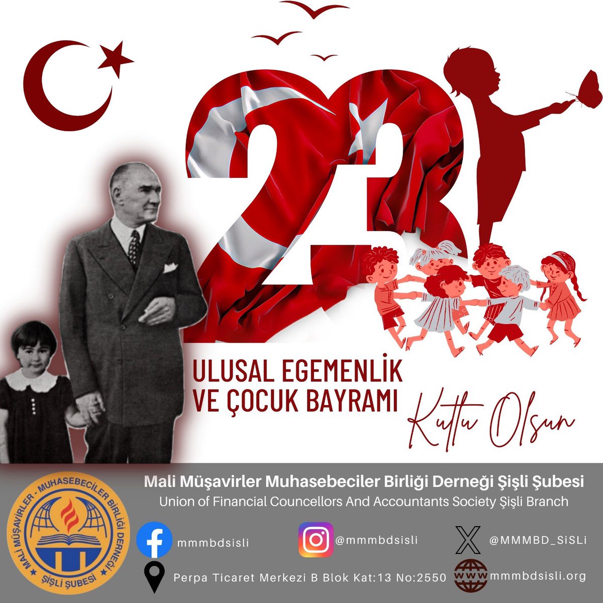 Milli egemenliğin simgesi, Ata'mızın armağanı 23 Nisan Ulusal Egemenlik ve Çocuk Bayramı kutlu olsun.
#23Nisan1920 
#23NisanÇocukBayramı 
#23NisanUlusalEgemenlikveÇocukBayramı