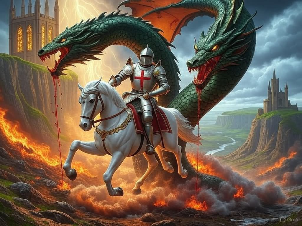 Happy St George’s Day 🏴󠁧󠁢󠁥󠁮󠁧󠁿

St George’s Day, celebrated on April 23rd, honours St George, the patron saint of England. 

It commemorates his legendary bravery, particularly the famous tale of him slaying a dragon to save a town 🏴󠁧󠁢󠁥󠁮󠁧󠁿

#ByronPlace #Seaham #Community  #NorthEast