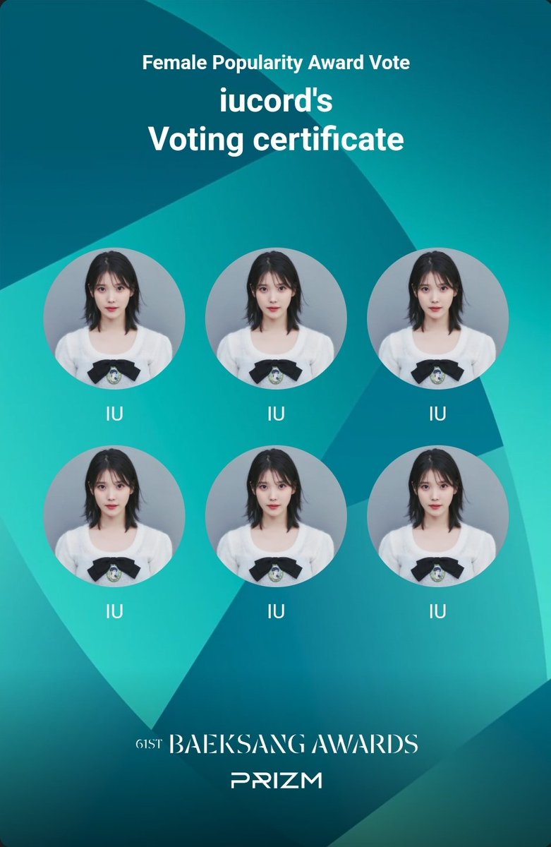 🗳 Votes for Baeksang Popularity awards have started ! 

Vote #IU on this link : global.prizm.co.kr/story/voteforb… 
You only need an email !

You have 4 votes everyday + 2 if you share your voting certificate so feel free to share it under this tweet or elsewhere !

Let's unite together