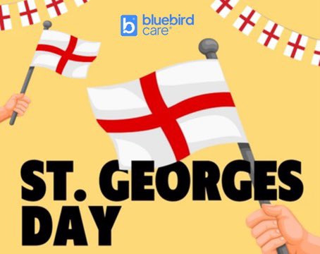 Happy St George’s Day everyone! 🏴󠁧󠁢󠁥󠁮󠁧󠁿 

Wishing you all a fantastic day with your friends and family 🎉 🥳 

#StGeorgesDay #PatronSaint #England #BluebirdCare