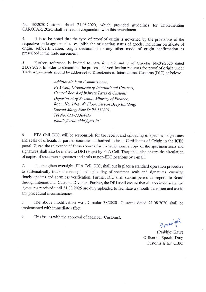 CAclubindia's tweet photo. #CBIC Amends Customs Circular to Replace 'Certificate of Origin' with 'Proof of Origin' under CAROTAR, 2020 https://t.co/Uyt5dLZr1r