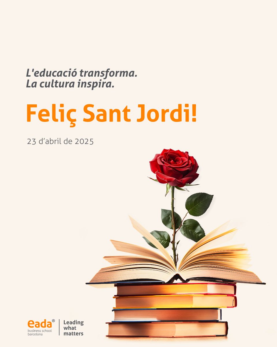 🌹 L’educació transforma. La cultura inspira.

Avui celebrem #SantJordi, una jornada que omple els carrers de llibres, roses i somriures. Una diada que posa en valor el coneixement, la creativitat i la convivència.  Bona Diada per a tothom!