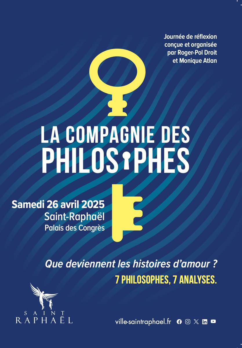 Samedi 26 avril
LA COMPAGNIE DES PHILOSOPHES
Que deviennent les histoires d’amour ?
Saint Raphaël, Palais des Congrès
Entrée gratuite sur inscription

ville-saintraphael.fr/information-tr…