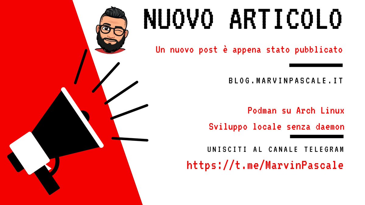 l_onnipotente's tweet image. Podman su Arch Linux
Sviluppo locale senza daemon
blog.marvinpascale.it/posts/2025/pod…
#opensource #linux #podman #sicurezza #docker