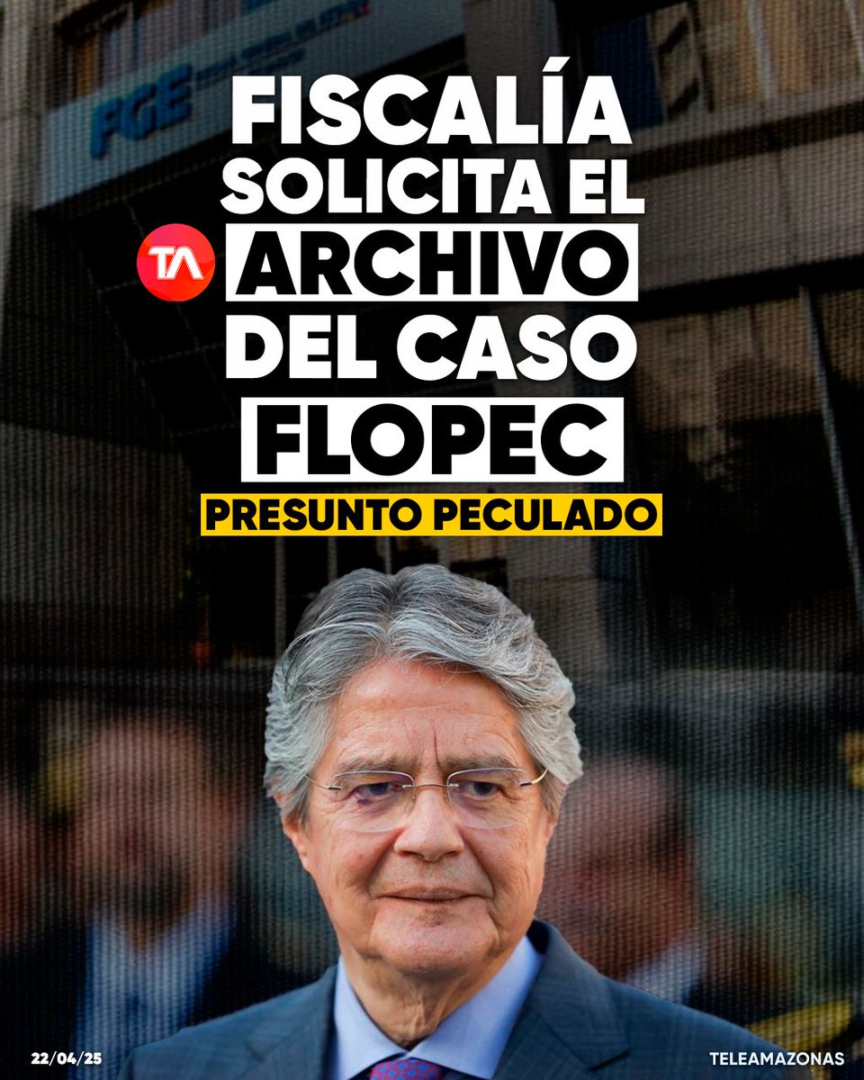 teleamazonasec's tweet image. #CasoFlopec | Fiscalía solicitó el archivo del caso que investiga un presunto peculado contra el expresidente Guillermo Lasso y otros funcionarios de su gobierno. Detalles ow.ly/ywv550VFWFf