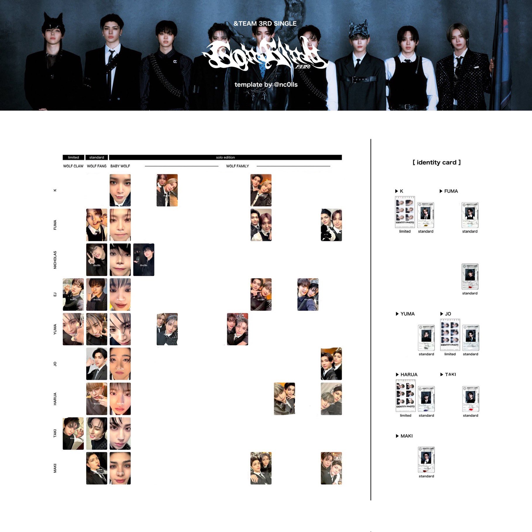 &TEAM 月狼 撮り下ろしチェキ 直筆サイン 当選 ニコラス NICHOLAS