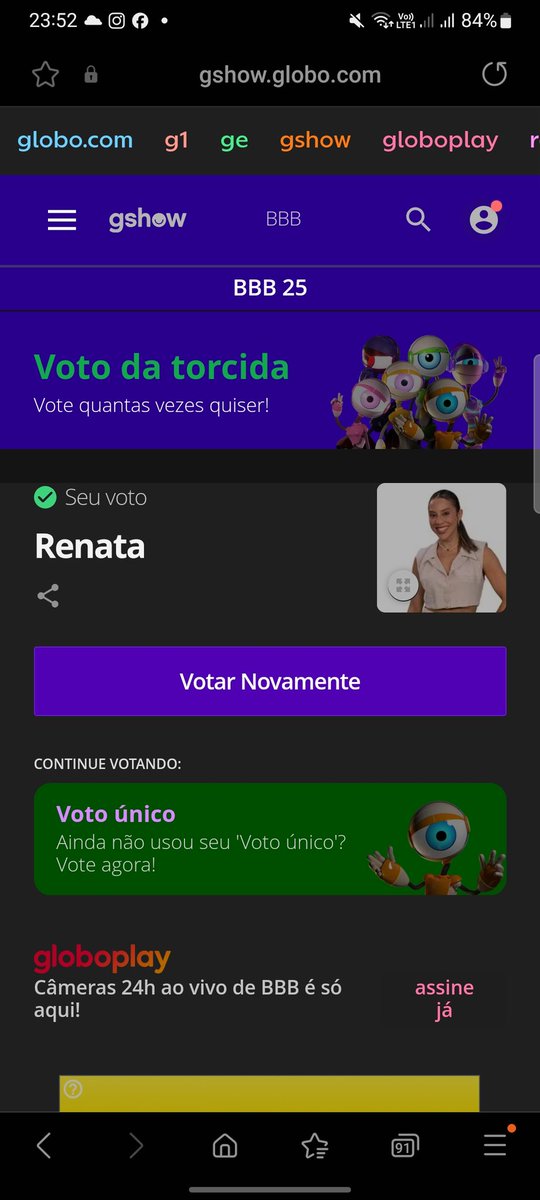 lamonesv's tweet photo. Minha parte feita.
#RenataCampeã
#BBBB25 https://t.co/1MGjdhynlu
