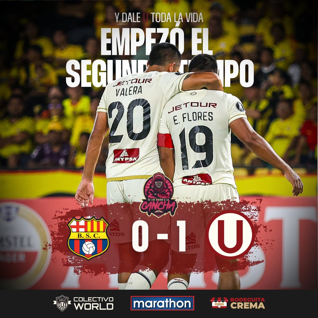 De Las Gradas A La Cancha (@delasgradas) on Twitter photo ยก๐๐๐๐๐๐๐ ๐๐ ๐๐๐๐๐๐๐๐๐๐๐!
๐กโซ๏ธBarcelona S.C. 0 - 1 <a href="/Universitario/">Universitario</a> ๐
โฝ๏ธ 31' - Edison Flores
ยก๐บ๐๐๐๐๐๐ ๐
๐๐๐๐๐๐๐๐๐
๐ ๐๐๐๐๐๐๐ ๐๐๐๐๐ ๐๐ ๐๐๐
๐ ๐โ๐๐๐
๐!
#DeLasGradasaLaCancha #UnaGarraCopera #YDaleU ยก๐๐๐๐๐๐๐ ๐๐ ๐๐๐๐๐๐๐๐๐๐๐!
๐กโซ๏ธBarcelona S.C. 0 - 1 <a href="/Universitario/">Universitario</a> ๐
โฝ๏ธ 31' - Edison Flores
ยก๐บ๐๐๐๐๐๐ ๐
๐๐๐๐๐๐๐๐๐
๐ ๐๐๐๐๐๐๐ ๐๐๐๐๐ ๐๐ ๐๐๐
๐ ๐โ๐๐๐
๐!
#DeLasGradasaLaCancha #UnaGarraCopera #YDaleU