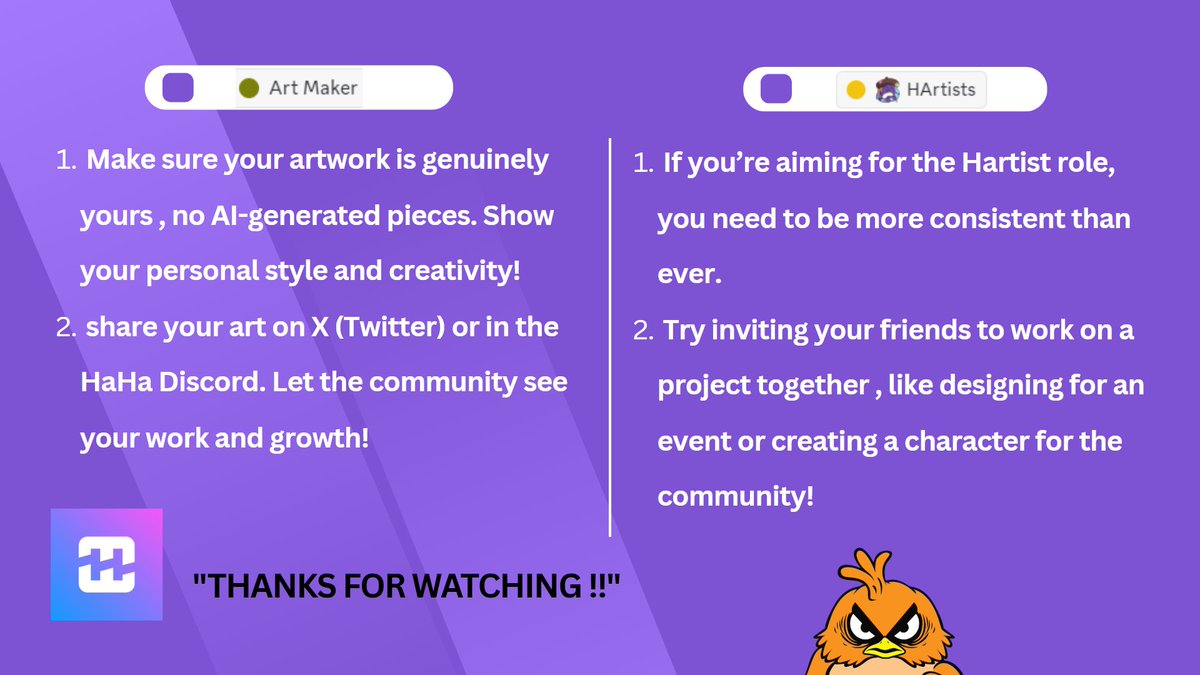 MuhammadRyxz's tweet photo. Ghaha 💜
How do you level up from Contributor to Hartist in the HaHa community?

Read until the end , who knows, you might be the next Hartist!

@haha_app 
#HaHaWallet https://t.co/IxdF7HdwwC