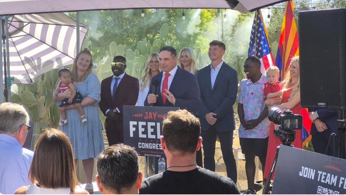 BREAKING: Former NFL Kicker Jay Feely Kicks Off Congressional Campaign to Replace Biggs Seat in Arizona

In Gilbert, Arizona, former NFL kicker Jay Feely launched his 2026 congressional campaign for Arizona’s 5th District, vowing to carry forward the America First torch as Rep.