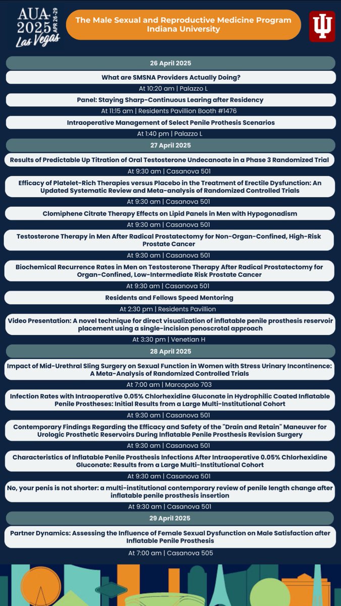 Helen L. Bernie (@drhelenbernie) on Twitter photo Looking forward to #AUA25 this weekend! Always excited to meet new people, catch up w old friends & colleagues & hear the latest research & ideas in our field!
Could not be more proud of all the hardwork, dedication & passion from our Men’s Health Team <a href="/IUuro/">Indiana University Department of Urology</a> with all the Looking forward to #AUA25 this weekend! Always excited to meet new people, catch up w old friends & colleagues & hear the latest research & ideas in our field!
Could not be more proud of all the hardwork, dedication & passion from our Men’s Health Team <a href="/IUuro/">Indiana University Department of Urology</a> with all the