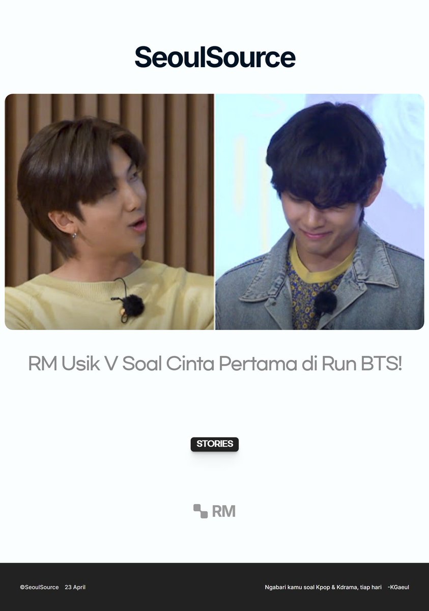 kpopdankdramaid's tweet image. ARMY Penasaran! V #BTS Mengelak Bahas Cinta Pertama di #RunBTS

 Selengkapnya ssmedia.my.id/2025/04/23/rm-…
-K.Gaeul