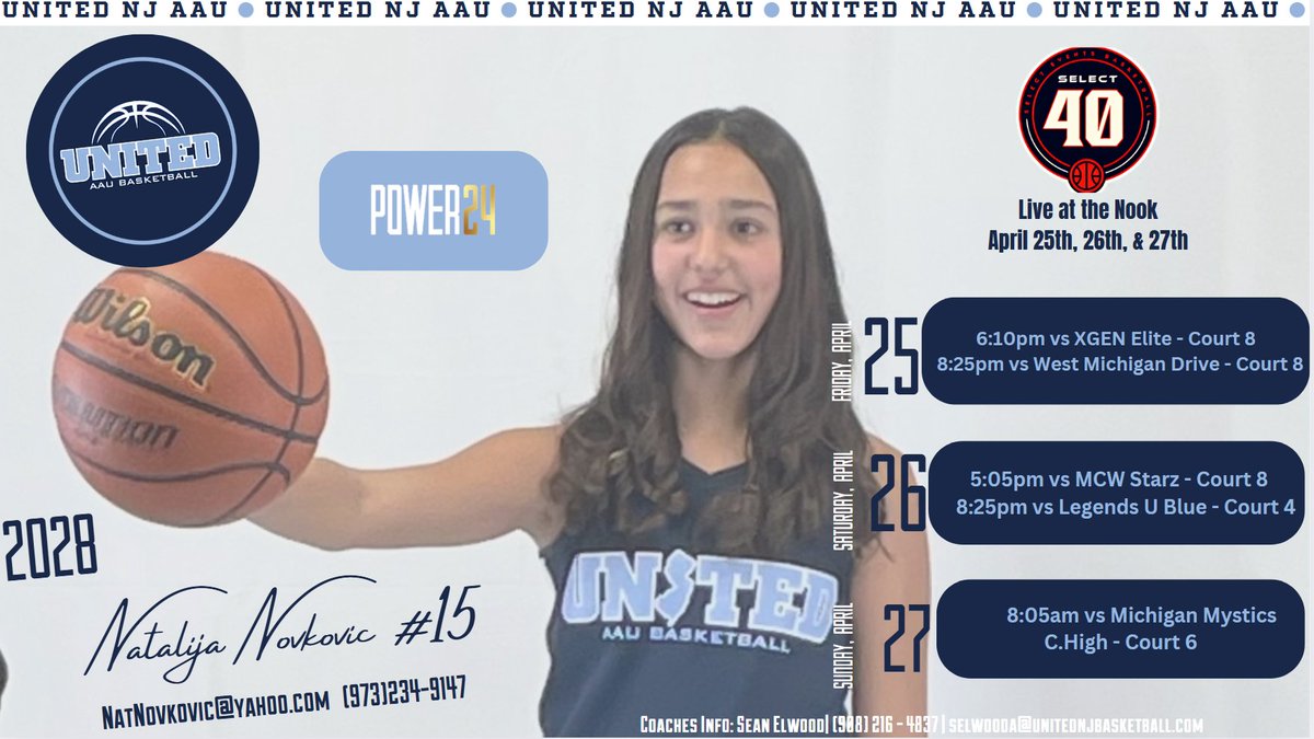 Natalija Novkovic (@nat_novkovic) on Twitter photo Excited to kick off the first live period of the season with my team this Friday!
Come see us <a href="/NookBasketball/">SpookyNookBasketball</a>
<a href="/coach_elwood/">Shawn Elwood</a>
<a href="/CoachGaba/">Coach Joe Gaba</a>
<a href="/CoachJimmy_O/">Jimmy Ostaszewski</a>
<a href="/unitedNJaau/">United NJ AAU</a> Excited to kick off the first live period of the season with my team this Friday!
Come see us <a href="/NookBasketball/">SpookyNookBasketball</a>
<a href="/coach_elwood/">Shawn Elwood</a>
<a href="/CoachGaba/">Coach Joe Gaba</a>
<a href="/CoachJimmy_O/">Jimmy Ostaszewski</a>
<a href="/unitedNJaau/">United NJ AAU</a>