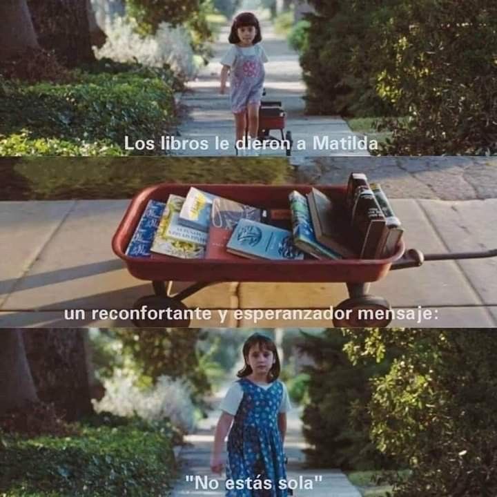 Se acerca el día mundial del libro y no puedo pensar en otra forma definirlo de mejor manera que con esta parte de Matilda y su gran refugio: los libros 🥺❤️‍🩹
Feliz día del libro para todos y espero que reciban al menos uno de regalo o que se lancen a comprar su libro favorito ♥️