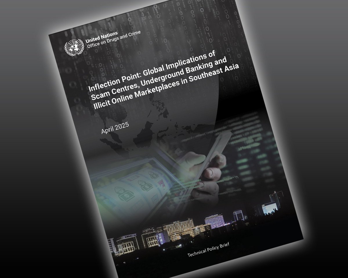 A new <a href="/UNODC/">UN Office on Drugs & Crime</a> threat analysis has found #OrganizedCrime expanding #cyber and #MoneyLaundering operations deeper int­­o the most vulnerable, underprepared parts of #SoutheastAsia — and increasingly beyond.

Full report here: bit.ly/4ijy84Z

#Scams #Fraud #Crypto #Mekong