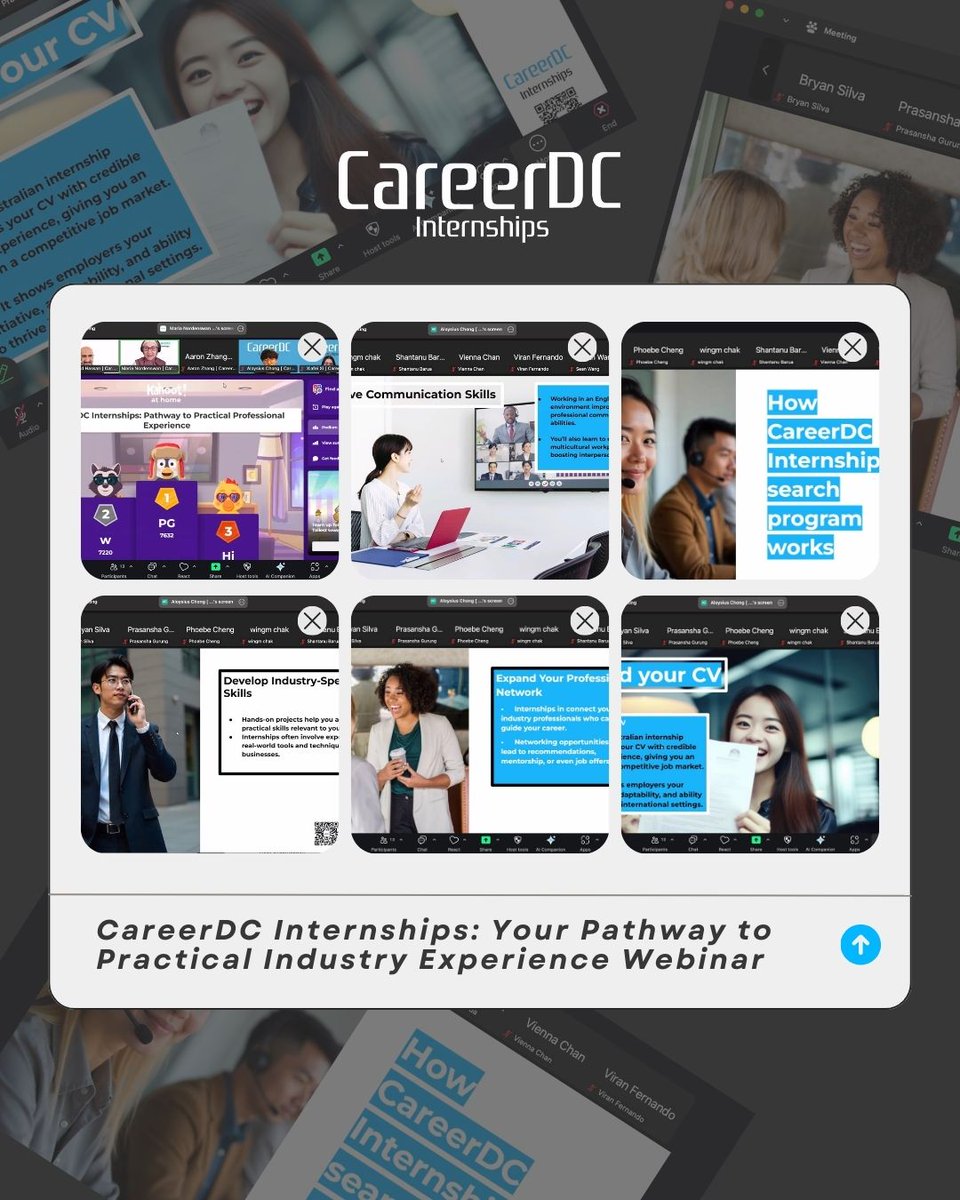 We recently wrapped up our CareerDC Internships: Your Pathway to Practical Industry Experience webinar — and it was such a lovely session! 💬✨

A big thank you to everyone who joined us — we loved having you there! Keep an eye out for more sessions coming soon. 🌟

#careerdc