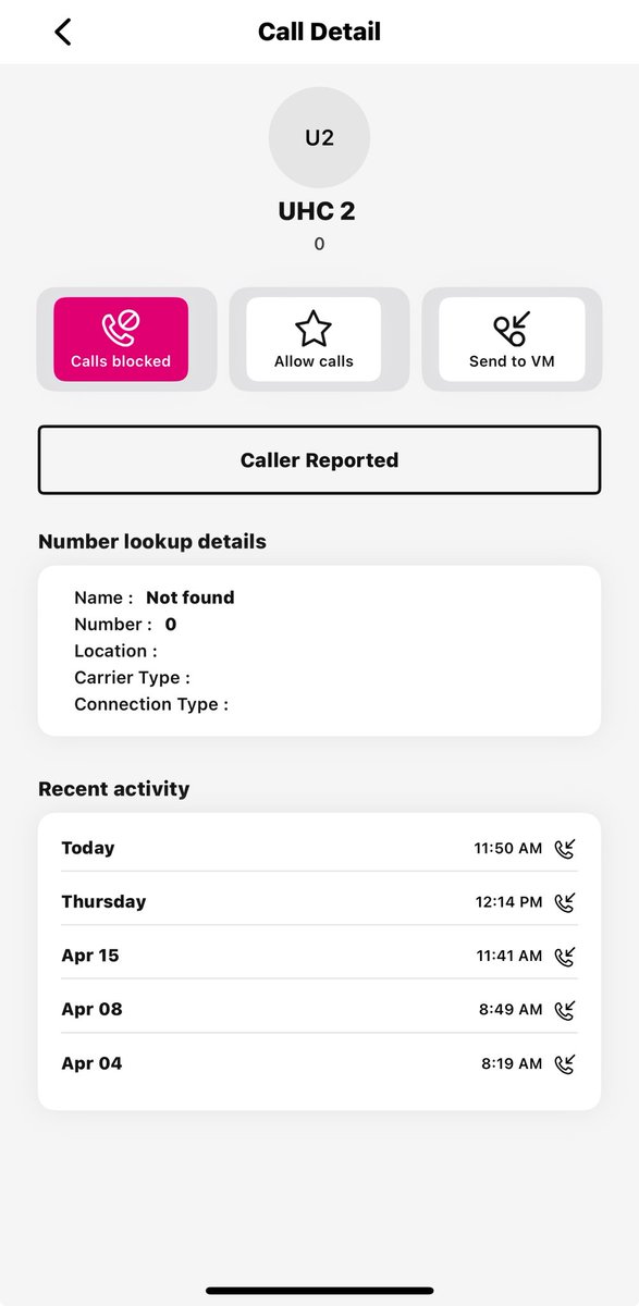 amadmavworld's tweet image. 5 spoofed UHC 2 0 calls. All blocked. Do Not
Call violations. FCC complaint incoming. #ProjectCheckmate #TMobile #FCC #DNCviolations #DisabilityHarassment #Spoofing #ASLSE #Cyberwar #VoIPfraud
#TelecomAccountability #DisabilityRights
#CheckmateStrike