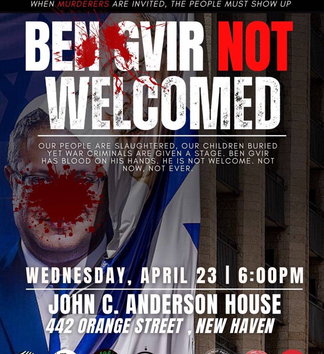 thomasbirm's tweet image. BREAKING: Under threat of imminent arrests, organizers have instructed the newly constructed Gaza solidarity encampment at Yale to disperse for the night.
They instructed protestors to reconvene tomorrow, when war-criminal Itamar Ben-Gvir will be addressing a Yale society. 🧵