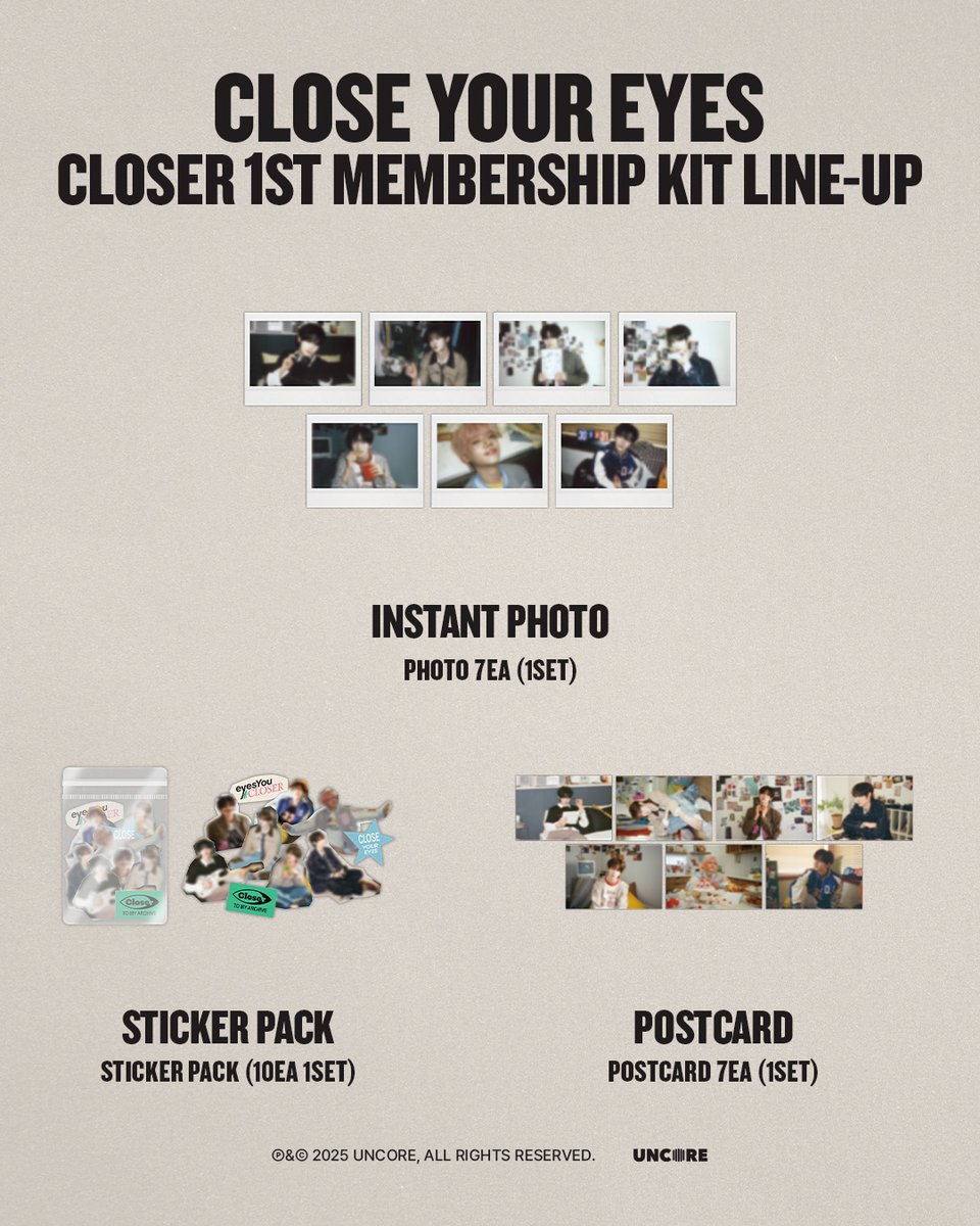 closeyoureyes_7's tweet photo. [NOTICE] CLOSE YOUR EYES OFFICIAL FANCLUB MEMBERSHIP KIT 상세 안내

🔗 https://t.co/tMeefr7dgk

#CLOSEYOUREYES #클로즈유어아이즈
#클유아 #CYE https://t.co/011C1ZJreO