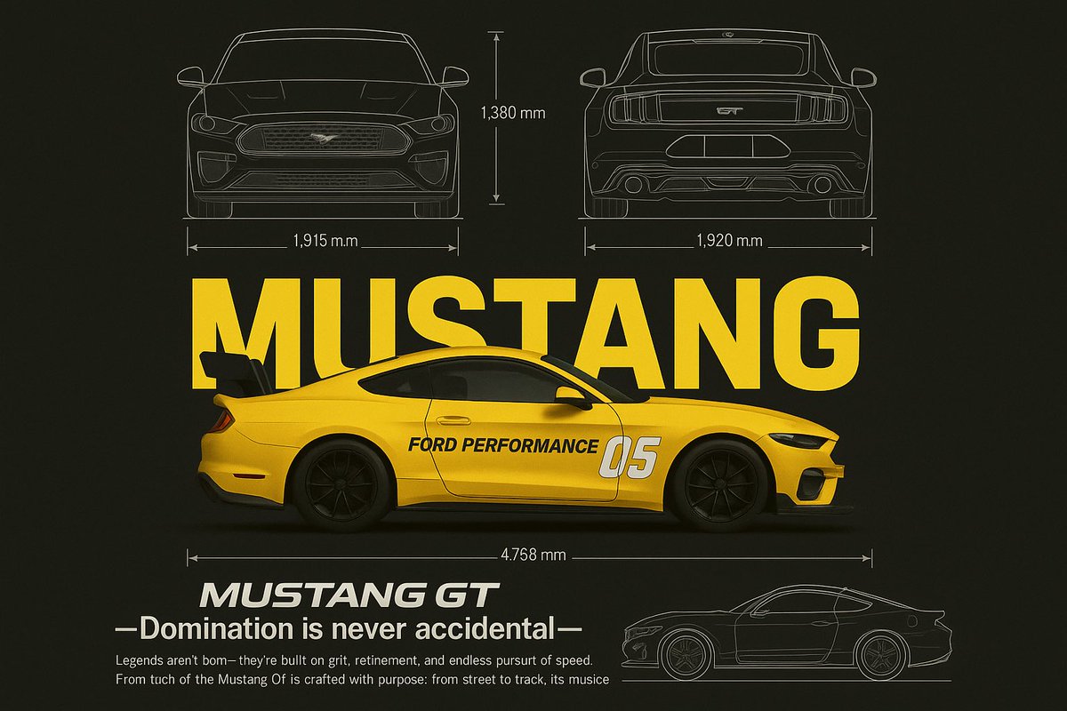 skT6599's tweet photo. Used @OpenAI GPT-4o to design this chef’s kiss mustang GT poster and i’m lowkey obsessed CLEAN • BOLD • FAST
AI said: domination is never accidental
#GPT4o #MustangGT #PosterDesign #AIBrainsBigDrip https://t.co/BQKuduOnMs