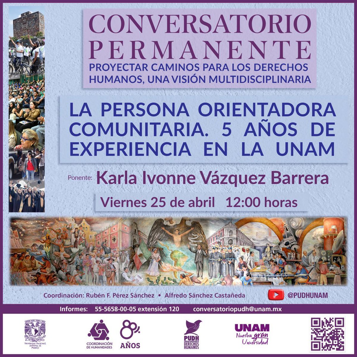 PUDH UNAM (@pudhunam) on Twitter photo 🗓️25 de abril, 12 hrs
Conversatorio Permanente "Proyectar caminos para los derechos humanos, una visión multidisciplinaria" con el tema: #POC La Persona Orientadora Comunitaria <a href="/igualdadunam/">UNAM Igualdad de Género</a> . 5 años de experiencia en la <a href="/unam_mx/">UNAM</a> EN VIVO youtube.com/watch?v=JOT6Ey… <a href="/Ruben_F_PerezS/">Rubén F Pérez Sánchez</a> 🗓️25 de abril, 12 hrs
Conversatorio Permanente "Proyectar caminos para los derechos humanos, una visión multidisciplinaria" con el tema: #POC La Persona Orientadora Comunitaria <a href="/igualdadunam/">UNAM Igualdad de Género</a> . 5 años de experiencia en la <a href="/unam_mx/">UNAM</a> EN VIVO youtube.com/watch?v=JOT6Ey… <a href="/Ruben_F_PerezS/">Rubén F Pérez Sánchez</a>