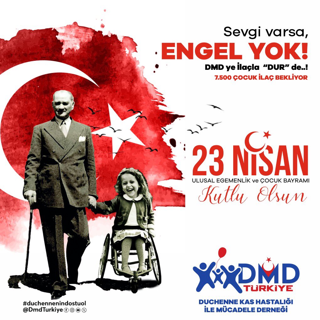 23 Nisan’da bayram havası değil, çaresizlik var evimizde…
Çocuğum “Ben de bayrak sallamak istiyorum ama kolum ağrıyor” dedi…
Sayın Bakanım, biz bayramı ancak tedavi gelirse kutlayabiliriz.

#DMDtedaviBekliyor

<a href="/saglikbakanligi/">T.C. Sağlık Bakanlığı</a>
<a href="/drmemisoglu/">Prof. Dr. Kemal Memişoğlu</a> 
<a href="/suayipbirinci/">Doç. Dr. Şuayıp Birinci</a>