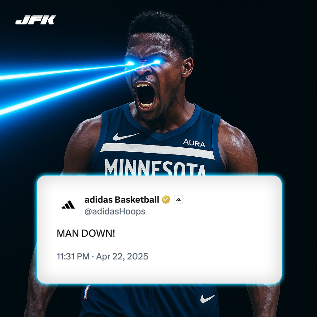 JustFreshKicks's tweet image. adidas reacts to Anthony Edwards’ insane poster dunk on Jaxson Hayes 👀