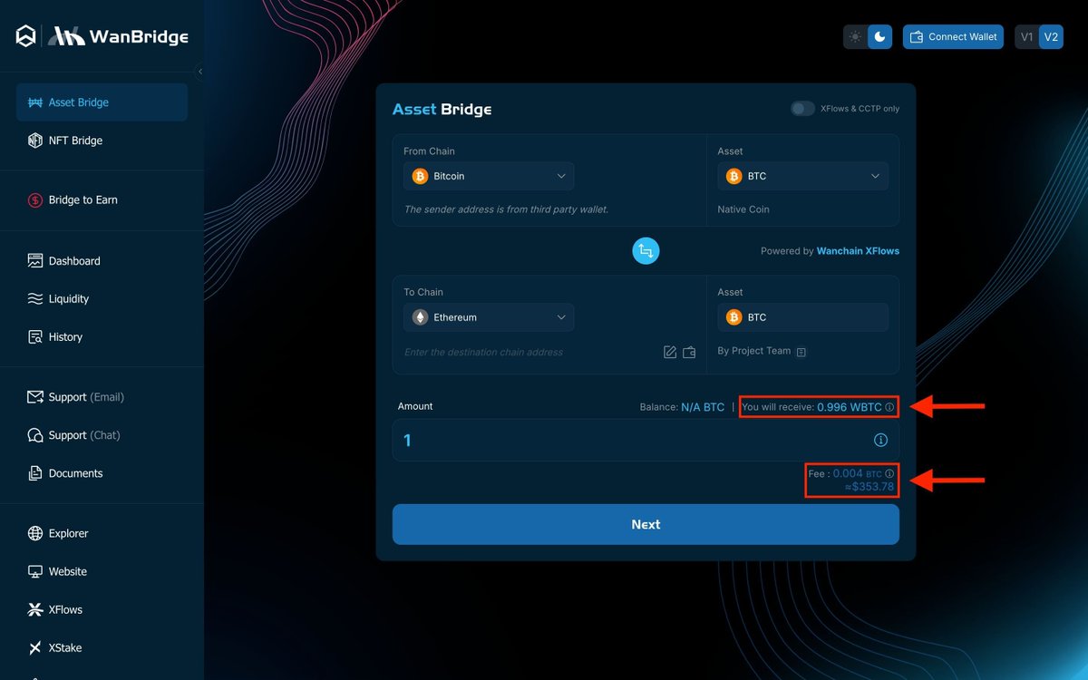 WanchainSpanish's tweet image. ¿Sabías que tanto #Wanchain como #Thorswap ofrecen transferencias descentralizadas entre cadenas para $BTC nativos?

Comparemos las comisiones por una transferencia de 1 BTC:

👉 bridge.wanchain.org: $353
👉thorswap.com: $827

¿Ahorraste $474? ✅

Puente Wanchain:…