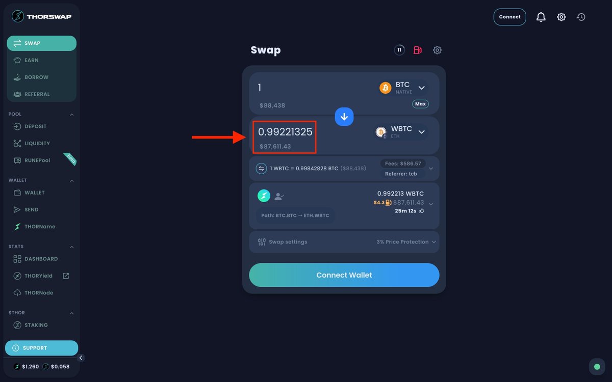 WanchainSpanish's tweet image. ¿Sabías que tanto #Wanchain como #Thorswap ofrecen transferencias descentralizadas entre cadenas para $BTC nativos?

Comparemos las comisiones por una transferencia de 1 BTC:

👉 bridge.wanchain.org: $353
👉thorswap.com: $827

¿Ahorraste $474? ✅

Puente Wanchain:…