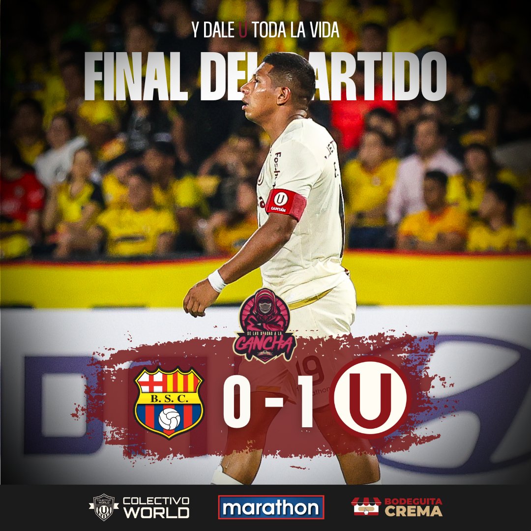 De Las Gradas A La Cancha (@delasgradas) on Twitter photo ยก๐๐๐๐ ๐๐ ๐๐ โ, ๐๐ ๐๐๐๐๐ ๐๐ ๐๐๐ ๐๐๐๐๐๐๐!
๐กโซ๏ธ Barcelona S.C 0 -1 <a href="/Universitario/">Universitario</a>
ยก๐ท๐๐๐๐๐ ๐๐๐ ๐
๐ ๐๐ โ, ๐๐ ๐๐๐๐๐๐ ๐๐๐๐๐ ๐๐ ๐๐๐๐๐!
#DeLasGradasaLaCancha #UnaGarraCopera #YDaleU ยก๐๐๐๐ ๐๐ ๐๐ โ, ๐๐ ๐๐๐๐๐ ๐๐ ๐๐๐ ๐๐๐๐๐๐๐!
๐กโซ๏ธ Barcelona S.C 0 -1 <a href="/Universitario/">Universitario</a>
ยก๐ท๐๐๐๐๐ ๐๐๐ ๐
๐ ๐๐ โ, ๐๐ ๐๐๐๐๐๐ ๐๐๐๐๐ ๐๐ ๐๐๐๐๐!
#DeLasGradasaLaCancha #UnaGarraCopera #YDaleU