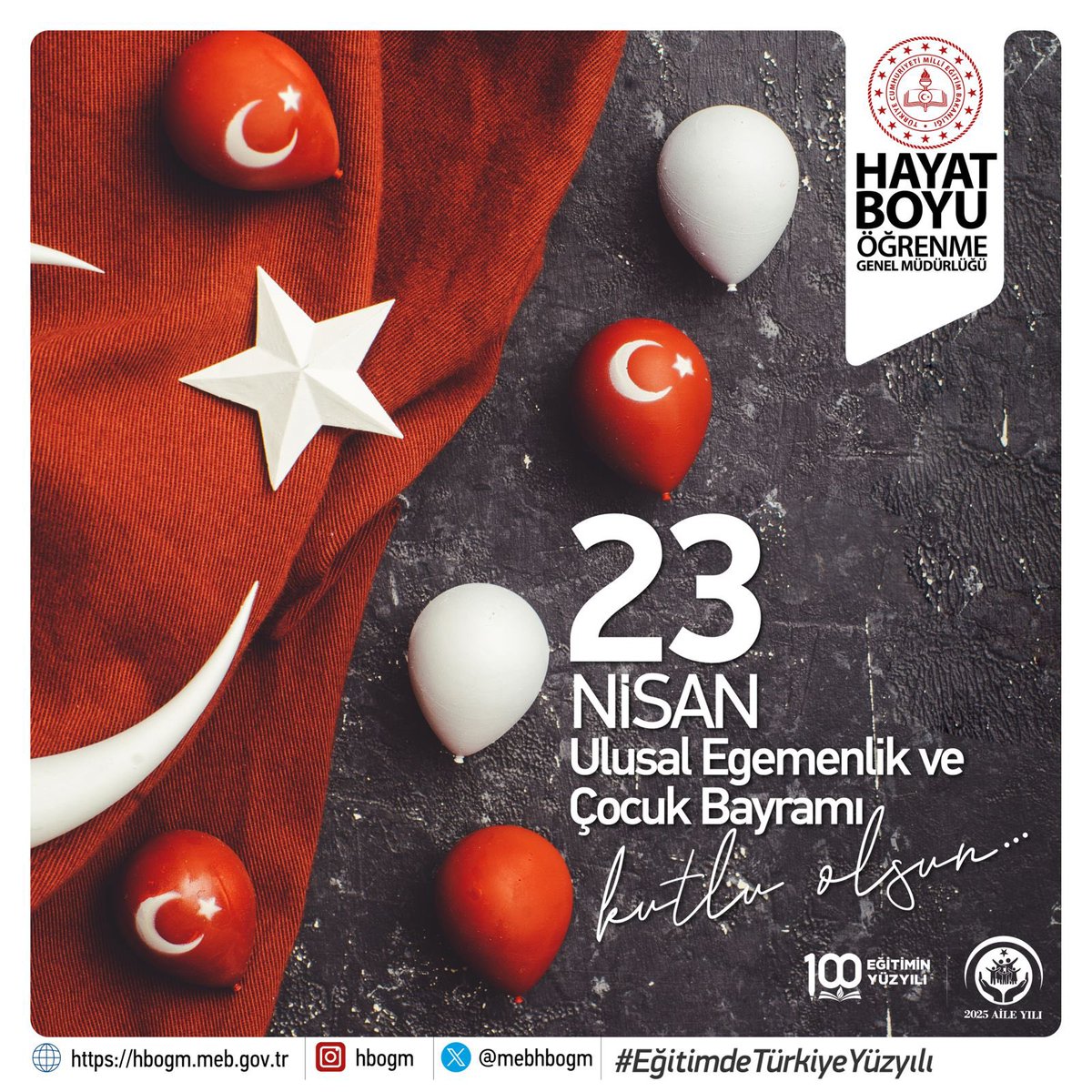 MEB Hayat Boyu Öğrenme Genel Müdürlüğü (@mebhbogm) on Twitter photo Millet egemenliğinin ilan edildiği Türkiye Büyük Millet Meclisimizin açılışının 105. Yılı ve 23 Nisan Ulusal Egemenlik ve Çocuk Bayramımız Kutlu Olsun.
#HayatBoyuYanınızdayız
<a href="/tcmeb/">Millî Eğitim Bakanlığı</a>
<a href="/Yusuf__Tekin/">Yusuf Tekin</a>
<a href="/CelileErenOKTEN/">Celile Eren ÖKTEN</a>
<a href="/cengizmete/">Cengiz Mete</a> Millet egemenliğinin ilan edildiği Türkiye Büyük Millet Meclisimizin açılışının 105. Yılı ve 23 Nisan Ulusal Egemenlik ve Çocuk Bayramımız Kutlu Olsun.
#HayatBoyuYanınızdayız
<a href="/tcmeb/">Millî Eğitim Bakanlığı</a>
<a href="/Yusuf__Tekin/">Yusuf Tekin</a>
<a href="/CelileErenOKTEN/">Celile Eren ÖKTEN</a>
<a href="/cengizmete/">Cengiz Mete</a>