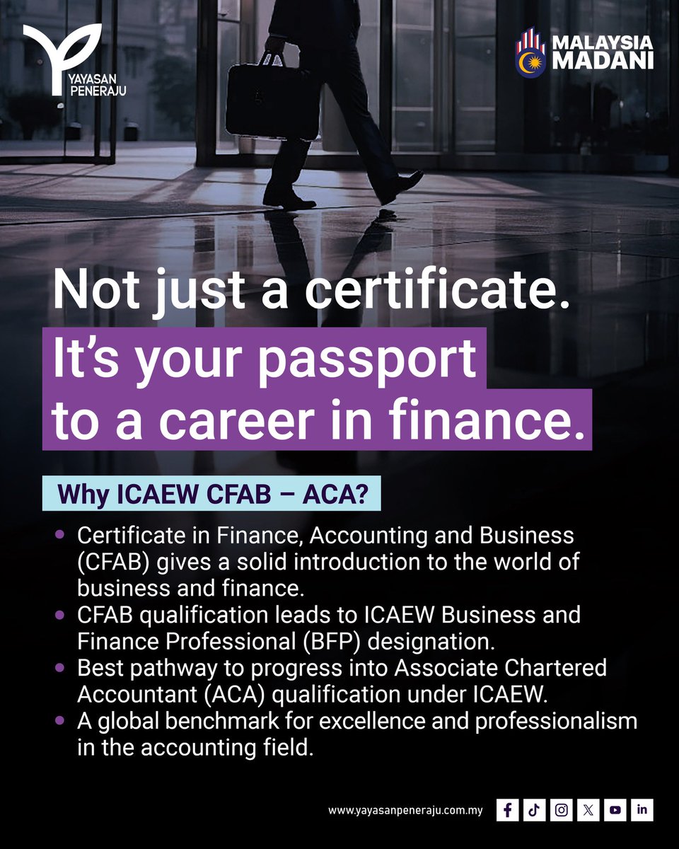 YayasanPeneraju's tweet photo. SPM leavers โ Why wait? Why Not YP?
๐ผ Study ACCA or ICAEW
๐ Work anywhere in the world
๐ฐ Financing available with us
๐Join โ#JomExplore ! Why Not YP?โ
๐๏ธ 27 Apr โ 26 May 2025
๐ฒ Scan QR code to find us!
#YNotYP #SPM2024 #FutureAccountant #AccountingJourney #YayasanPeneraju https://t.co/fYraRzVlOd