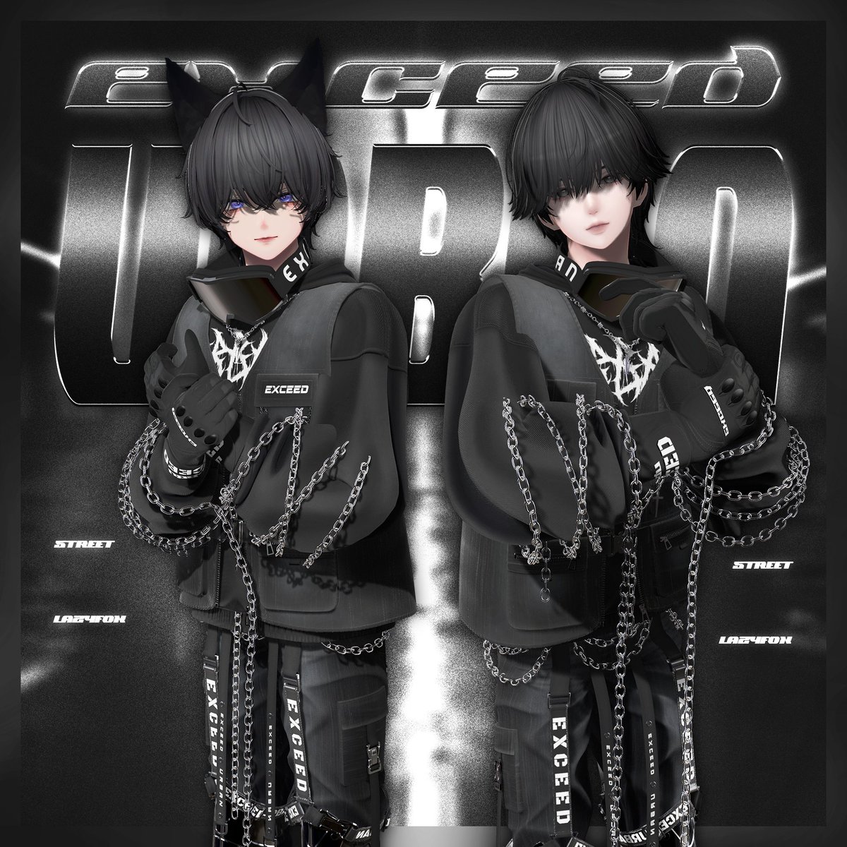 LAZYFOX_BOOTH's tweet image. 🌟こんにちは!LAZY FOXです🌟
ついにお待たせしました、EXCEEDシリーズ第1弾のアパレル「URBAN」がリリースされました🖤
🗓️割引は5月5日まで開催中、お見逃しなく!
🎁RT+フォローイベント🎁
アカウントをフォロー&この投稿をRTで、
抽選で4月30日に5名様へ
✨EXCEED URBAN…