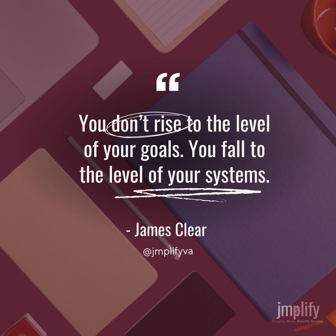 jmplifyva's tweet photo. It’s not enough to set big goals—if your systems are chaotic, your week will be, too. 

Your systems and habits support your goals and ultimately determine whether you reach them. 💭✨#virtualassistants #goalssetter #RoadToSuccess https://t.co/z2glNPMwdU