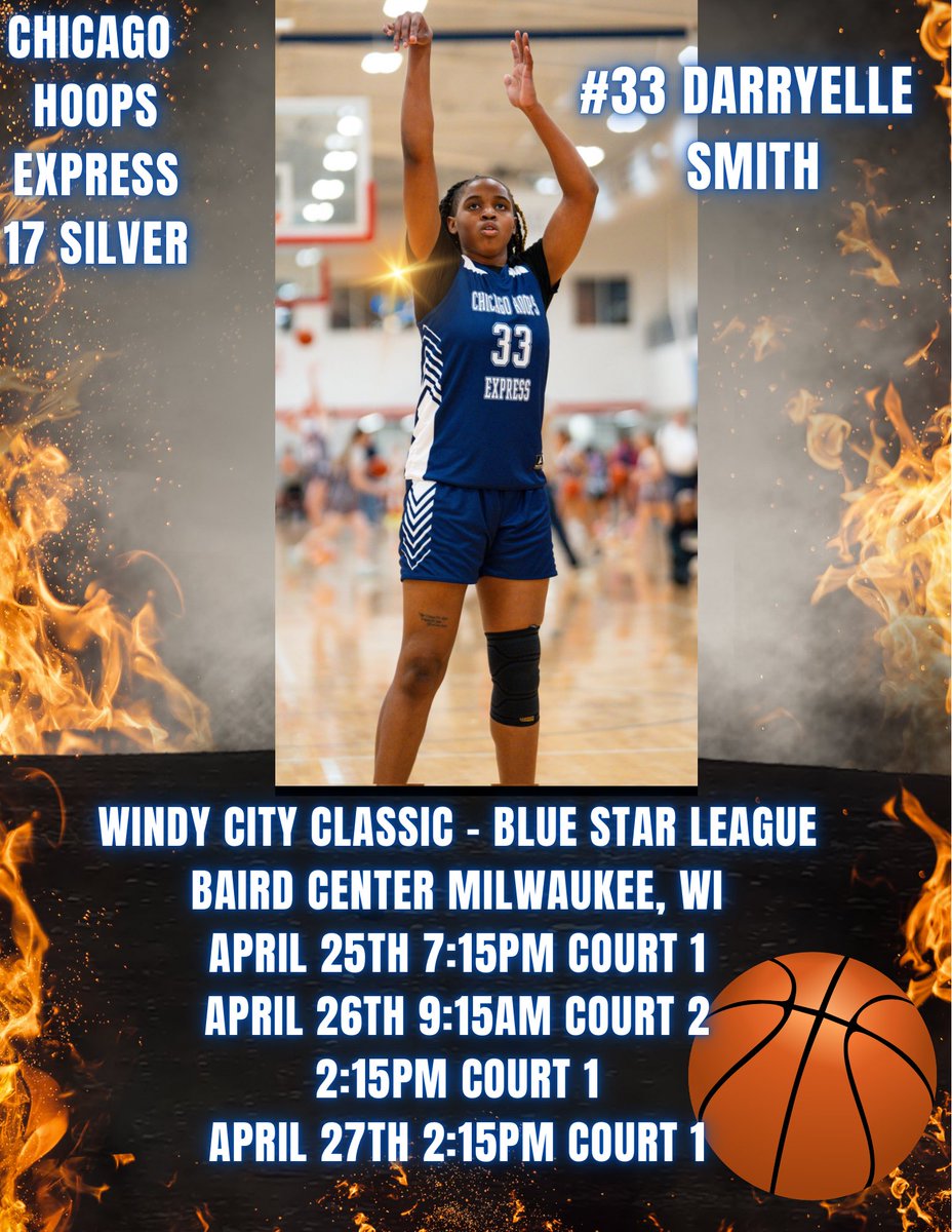 DarryelleS31's tweet photo. Locked in and ready to hoop this weekend at the Windy City Classic!
Catch me in action with Chicago Hoops Express 17 Silver at the Baird Center in Milwaukee!
Letโs get it!
#33 D. Smith
#ChicagoHoopsExpress #BlueStarLeague #BallerLife #WomenHoopers #LetEmKno https://t.co/YYmjwGrbo6