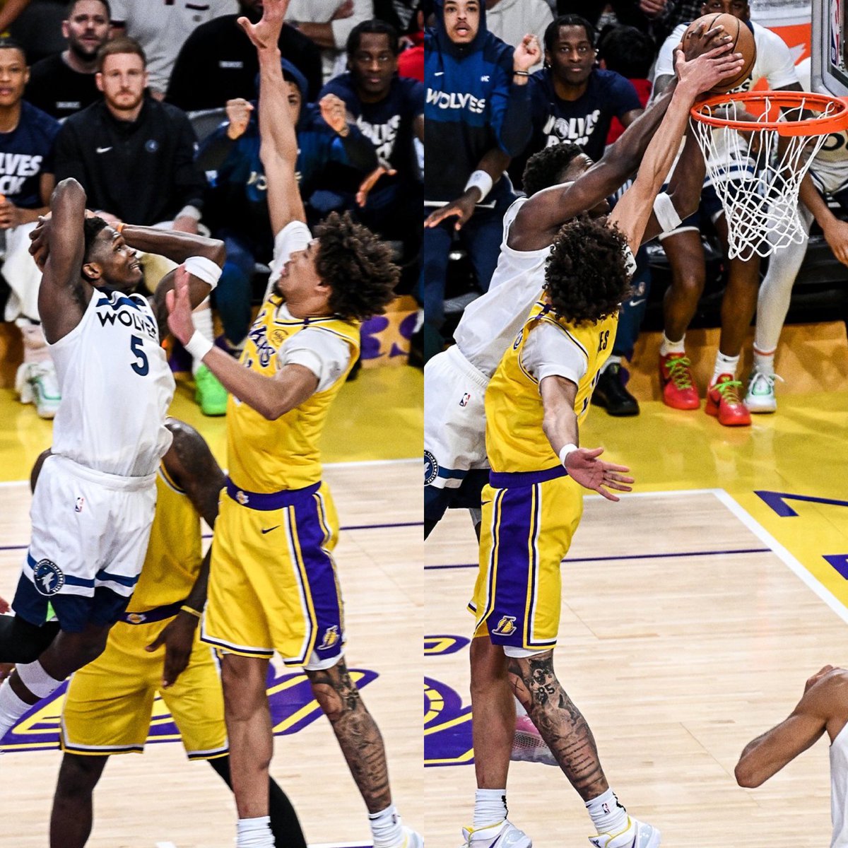 CourtsideBuzzX's tweet image. Anthony Edwards on Jaxson Hayes: The DEFINITION of a poster! 📸