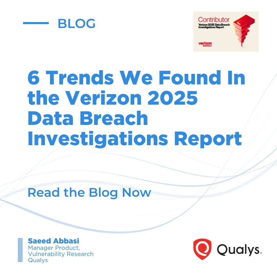 The <a href="/VerizonBusiness/">Verizon Business</a> #DBIR report highlights key cyber threat trends. @Qualys contributed to this year’s DBIR to help turn insights into action. Prioritize vulnerabilities, manage risk &amp; adapt to new threats. Read: bit.ly/44DDYLo &amp; get the report: vz.to/3ya5IZK