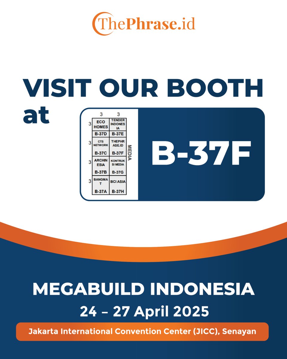 ThePhrase_ID's tweet image. Sobat ThePhrase, kita hadir di MEGABUILD Indonesia 2025!
📍 Booth B-37F, JICC Senayan
📆 24–27 April 2025
Datang dan temukan kejutan menarik dari kami!
#ThePhraseID #MegabuildIndonesia #booth #expo #inspiration