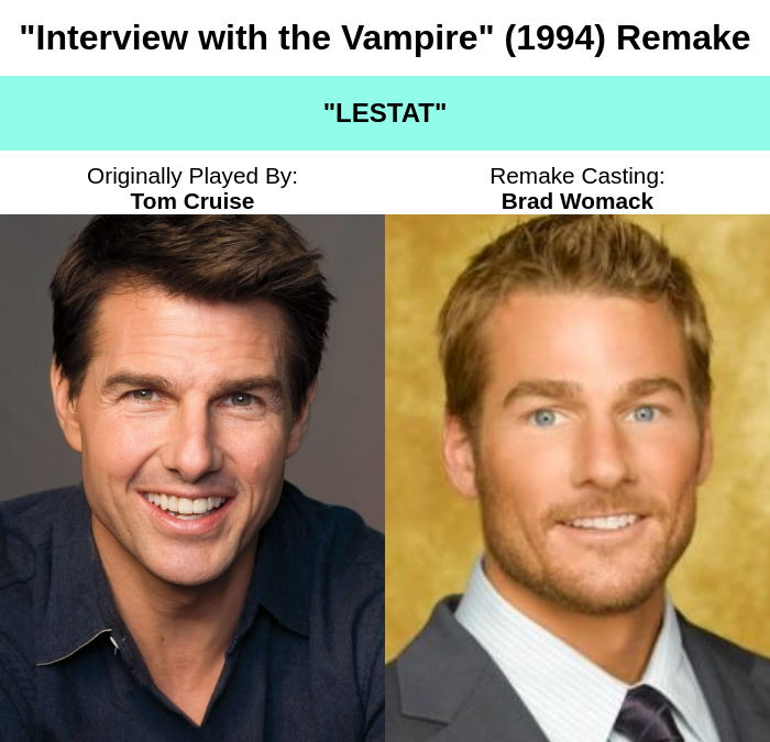 BreakingCasting's tweet image. #BreakingNews Intrepid Pictures has announced a 2028 remake of the horror/drama film "Interview with the Vampire" (1994) starring Brad Womack as "Lestat," Rob Lowe as "Louis," David Gyasi as "Armand," and Paul Reiser as "Malloy."

#movies #film
