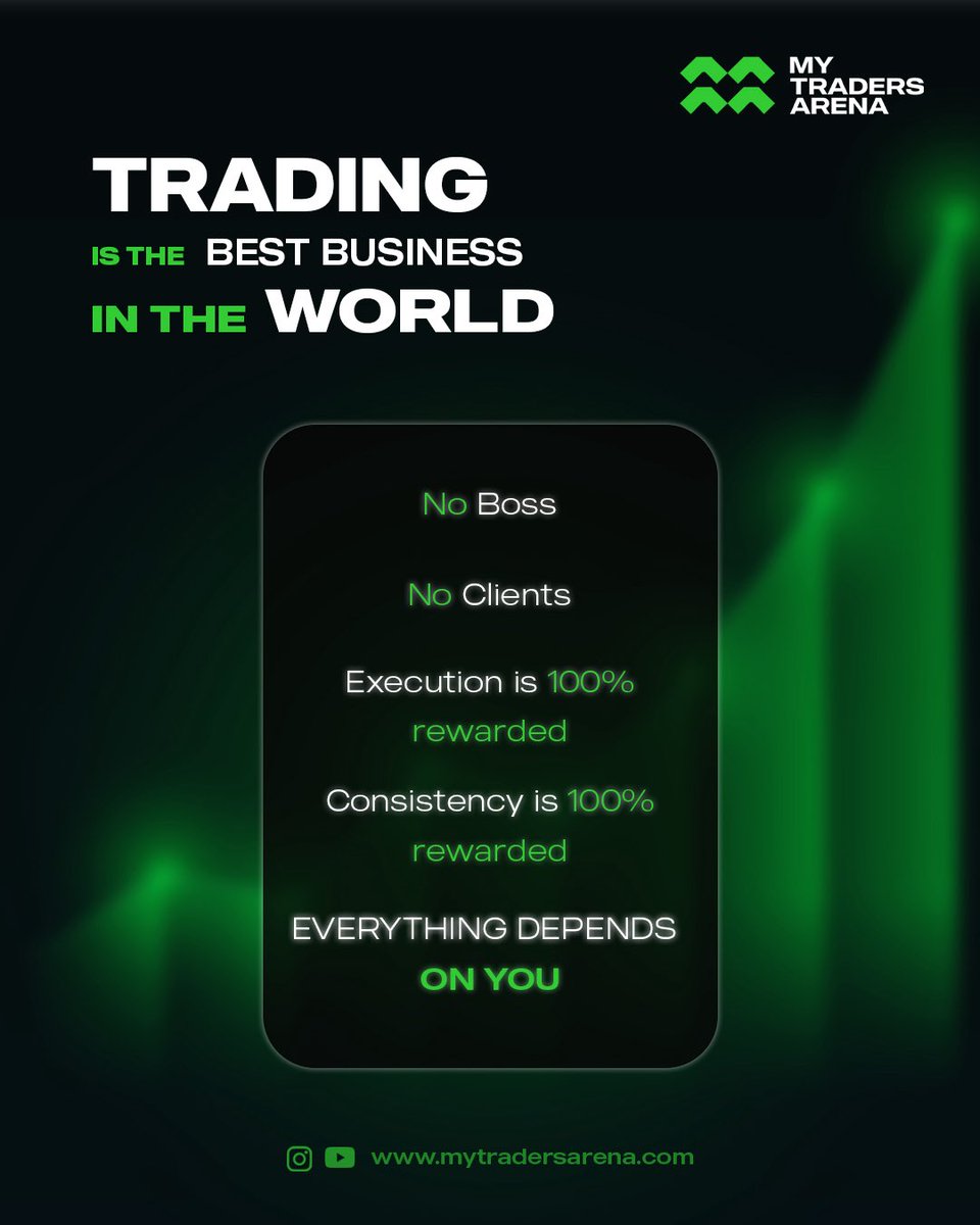 mytradersarena's tweet photo. TRADING: The Ultimate Business!
No boss. No clients. Just you, the charts, and pure potential.
100% execution = 100% reward
100% consistency = 100% success
Because in trading, everything depends on YOU.

Ready to take control?
Join us at https://t.co/e56lFA4Fia

#TradingLife https://t.co/fPQBWt4NOK