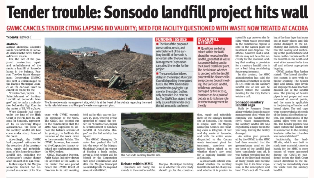 thegoanonline's tweet image. THE GOAN | Tender trouble: Sonsodo #landfill project hits wall

Read more: thegoan.net/goa-news/tende…

#Goa #News #Headlines