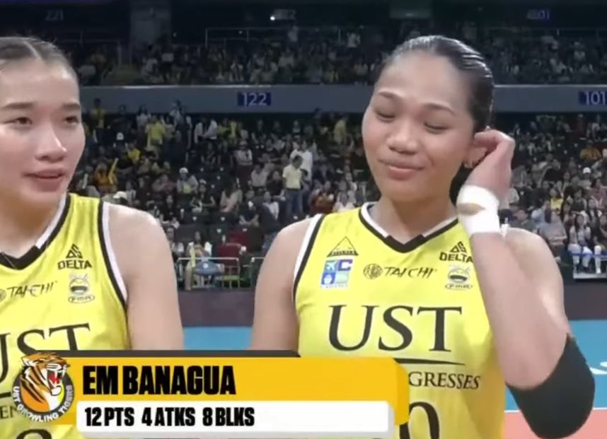 Best Player of UST vs UP Game is Em Banagua with 12 points (8 blocks and 4 attacks) in 3 sets!

WELCOME BACK, EM! #UAAPSeason87